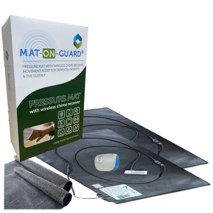 Floor Sensor Pressure Mat Alert System IP100D with Wireless PORTABLE RECEIVER - DOUBLE EXIT